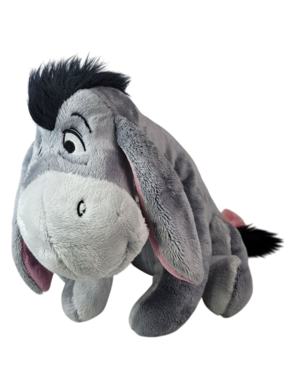 Disney Store Eeyore Large Plush Gray 16" Detachable Tail Winnie the Pooh Sad